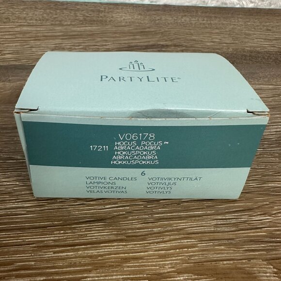 PartyLite Hocus Pocus Votive Candles Set Of 6 Yellow & Pink 2" Decorative Scente - Picture 1 of 8